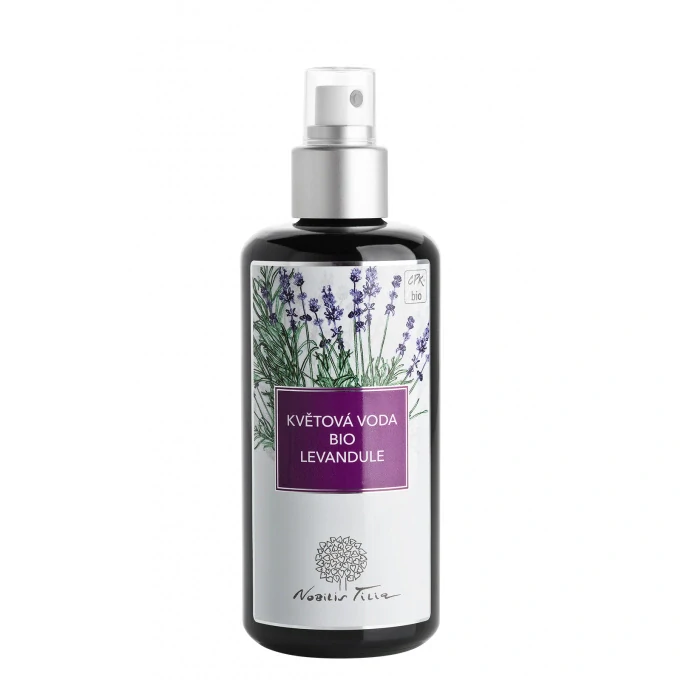 Květová voda BIO Levandule 200 ml Nobilis Tilia - fialové sklo