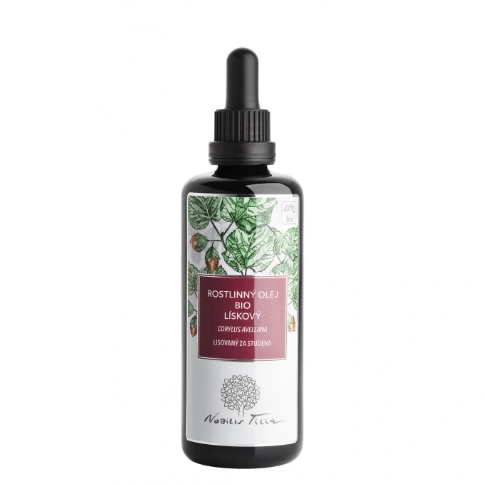 Lískový olej bio 100 ml Nobilis Tilia, fialové sklo