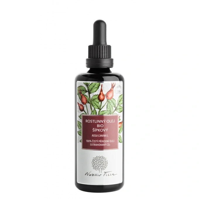 Šípkový olej bio 100 ml Nobilis Tilia, fialové sklo