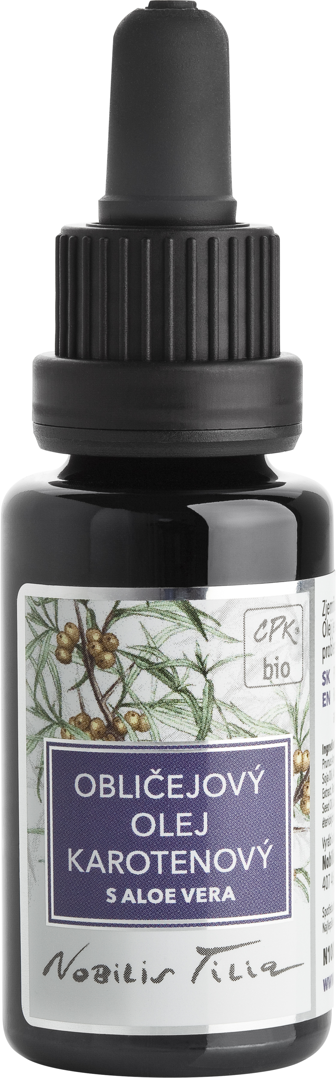 Obličejový olej Karotenový s aloe vera 20ml Nobilis Tilia