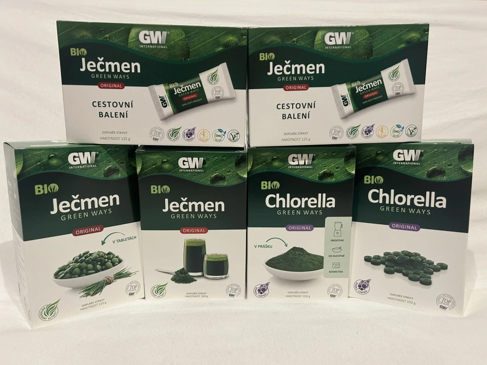 Mladý zelený ječmen Green Ways v cestovním balení 125 g (25 sáčků)